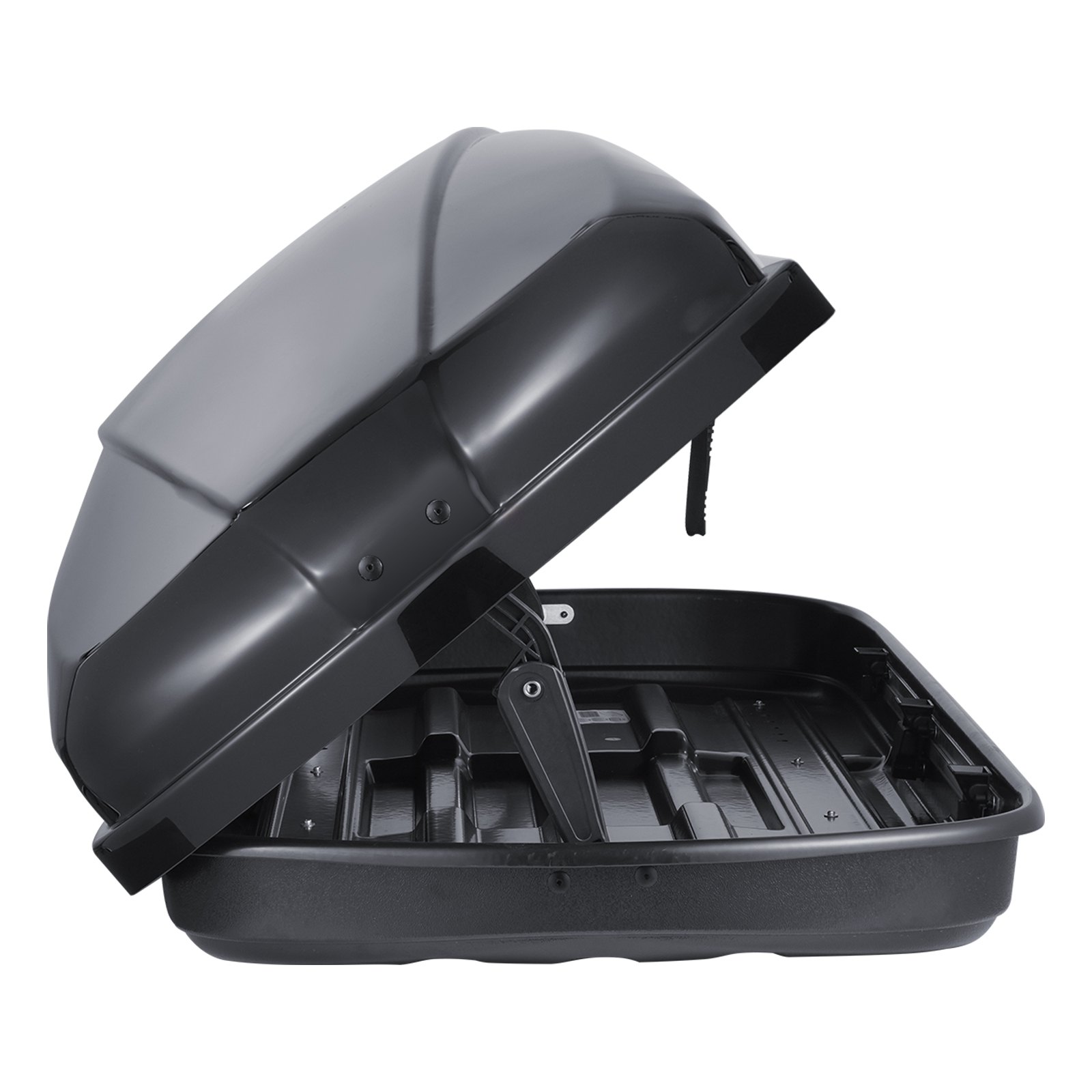 VEVOR Portapacchi da Tetto, Box da Tetto da 370 L Cubi in ABS, con Apertura su Due Lati e 2 Cinghie Rinforzate, Aerodinamico, Adatto alla Maggior Barre Trasversali, per Auto, Wagon, SUV, Nero