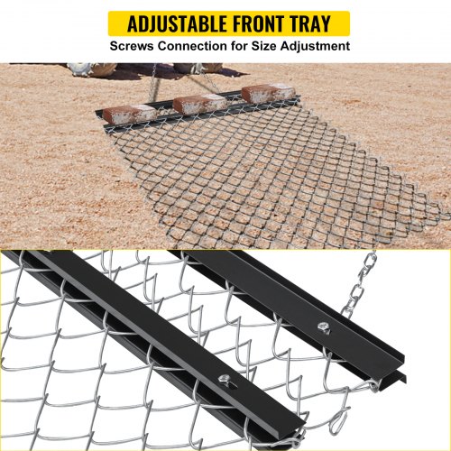 Rastrello Livellatore Per Prato In Acciaio Zincato – Larghezza 91x30 Cm, Manico Regolabile Extra-Lungo 198 Cm – Attrezzo Per Livellare Terreno, Sabbia, Giardino, Golf E Fattoria