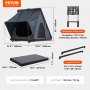 VEVOR Roof Tent with Hard Shell, Car Tent for Camping for 2-3 People, Hard Shell Roof Tent with Adjustable Telescopic Ladder, Thick Mattress, Waterproof and Windproof for Jeep, SUV, Van, Pickup, Triangular, Black