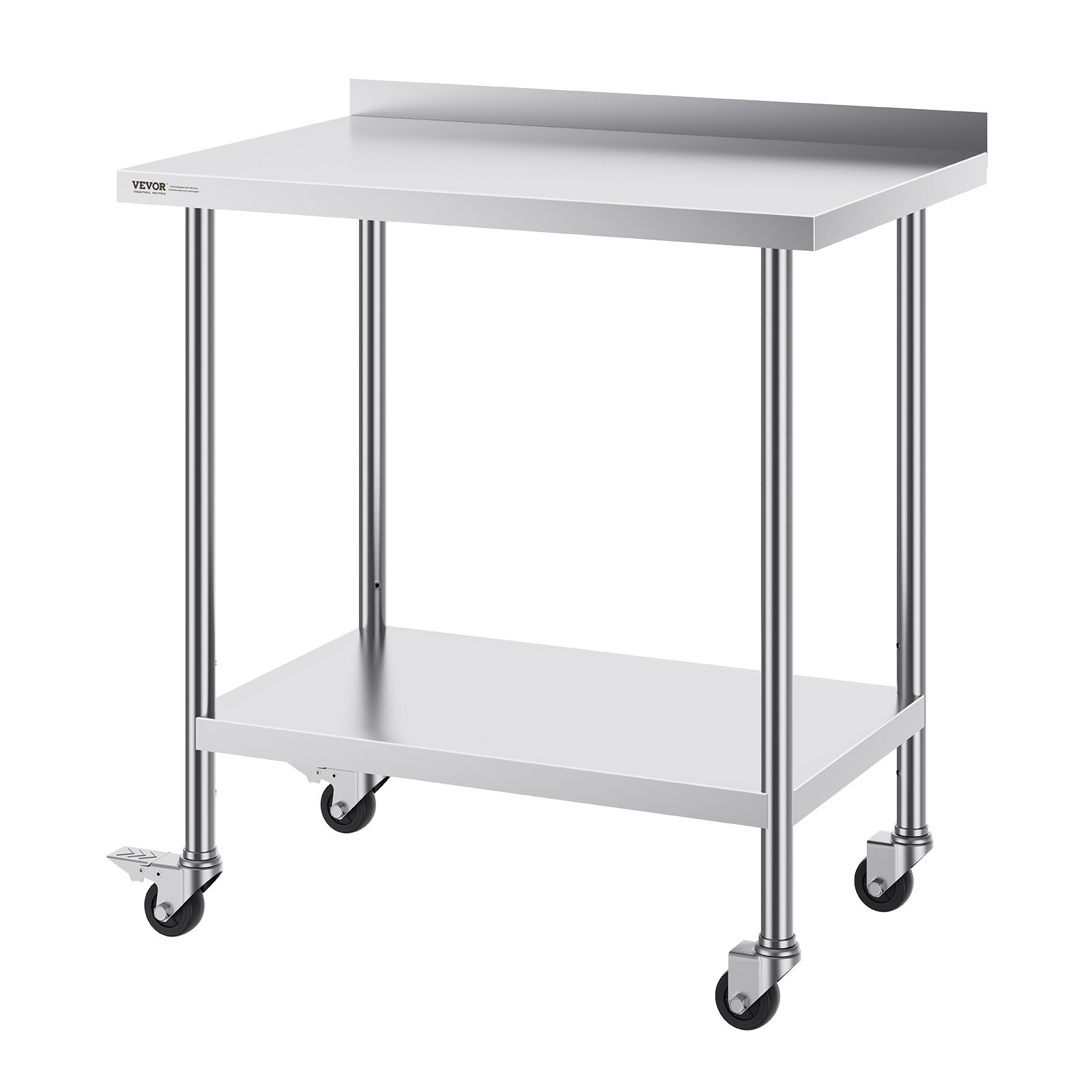 VEVOR Tavolo da Lavoro in Acciaio Inox 610x914x1005,6 mm, Tavolo da Lavoro per la Preparazione Alimentare Commerciale per Preparazione da Cucina, Tavolo da Lavoro Altezza Regolabile da Cucina