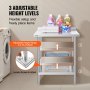VEVOR Tavolo Lavoro Acciaio Inossidabile 4 Rotelle 61 x 76 cm Ristoranti Tavolo