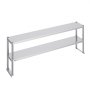 VEVOR Scaffale a Doppio Piano 305 x 1829 x 600 mm Scaffale in Acciaio Inossidabile a Doppio Livello,  Altezza Regolabile, Tavolo da Lavoro di Preparazione per Scaffale per Cucina, Ristorante, Officina