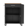 VEVOR Credenza Isola da Cucina Portaoggetti Lunghezza 795 mm Ruote Girevoli, Mobiletto Portaoggetti con Cassetto Contenitore per Utensili Attrezzi Cucina Porta Asciugamani Porta Spezie, Salotto, Nero