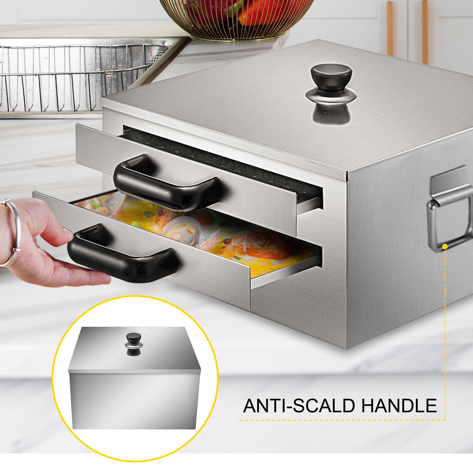 Vevor Cottura A Vapore Di Riso Noodle Roll Da 2 Strati Macchina Riso Roll Maker