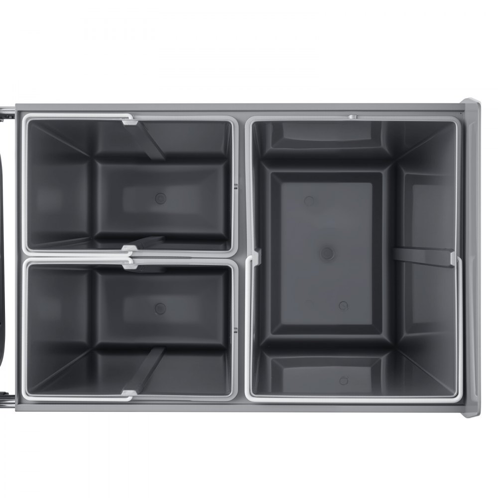 VEVOR Extendable Waste Bin for Kitchen Cabinets (20+10+10 L) Under-Sink Bin, Kitchen Trash Can for Undermount Installation, with Full Extension Metal Sliding System and Handle