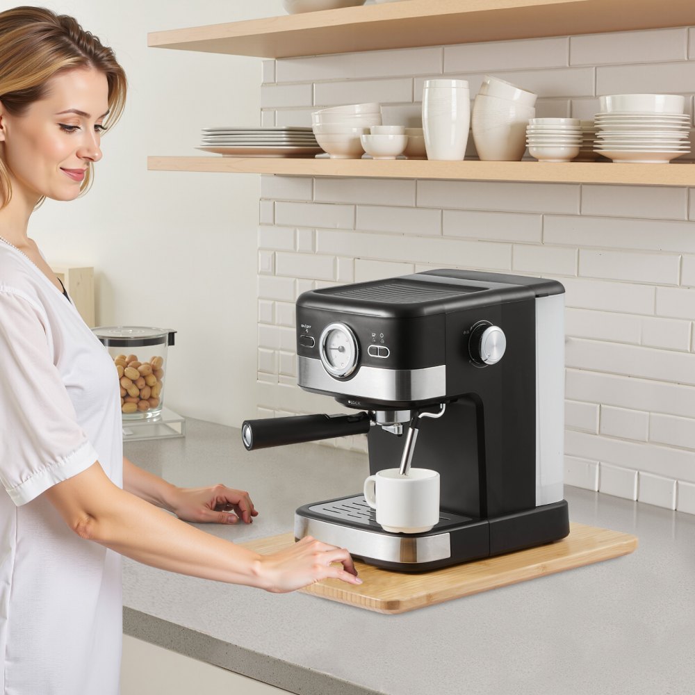 VEVOR Vassoio Scorrevole per Elettrodomestici in Legno, ca. 40 x 30 cm con Ruote in Gomma, Carico max. 18 kg, Vassoio Scorrevole per Macchina da Caffè Miscelatore da Cucina, Colore Legno