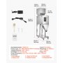 VEVOR Macchina Dosatrice Automatica per Polveri e Granuli 20-5000 g Argento, Dosatore Automatico per Granuli con Pedale in Acciaio Inox, Pesatura Intelligente, Alta Precisione, per Caffè, Cereali e Tè