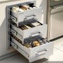 VEVOR Cassetti da Incasso per Cucina da Esterno 57x50,5x35,2 cm 3 Ripiani Mobiletto per Isola Barbecue, Bancone da Giardino, Postazione Griglia, con Manico, Organizzazione Utensili Pentole Accessori