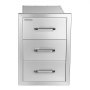 VEVOR Cassetti da Incasso per Cucina da Esterno 57x50,5x35,2 cm 3 Ripiani Mobiletto per Isola Barbecue, Bancone da Giardino, Postazione Griglia, con Manico, Organizzazione Utensili Pentole Accessori