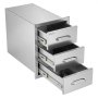VEVOR Cassetti da Incasso per Cucina da Esterno 57x50,5x35,2 cm 3 Ripiani Mobiletto per Isola Barbecue, Bancone da Giardino, Postazione Griglia, con Manico, Organizzazione Utensili Pentole Accessori