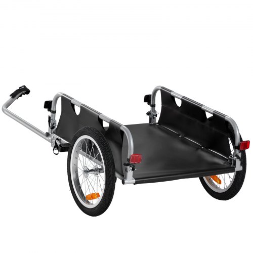 Carrello Pieghevole Per Bicicletta 2 In 1, Rimorchio Da Bici Convertibile In Carretto A Mano, Con Strisce Riflettenti