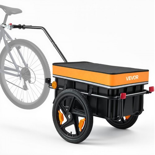 VEVOR Rimorchio da Carico per Bici 40 kg, Carrello 2 in 1, Uso Manuale, Copertura Impermeabile, con Ruote da 406 mm, Catarifrangenti, Telaio in Acciaio al Carbonio, per Ruote Bici da 559-711 mm