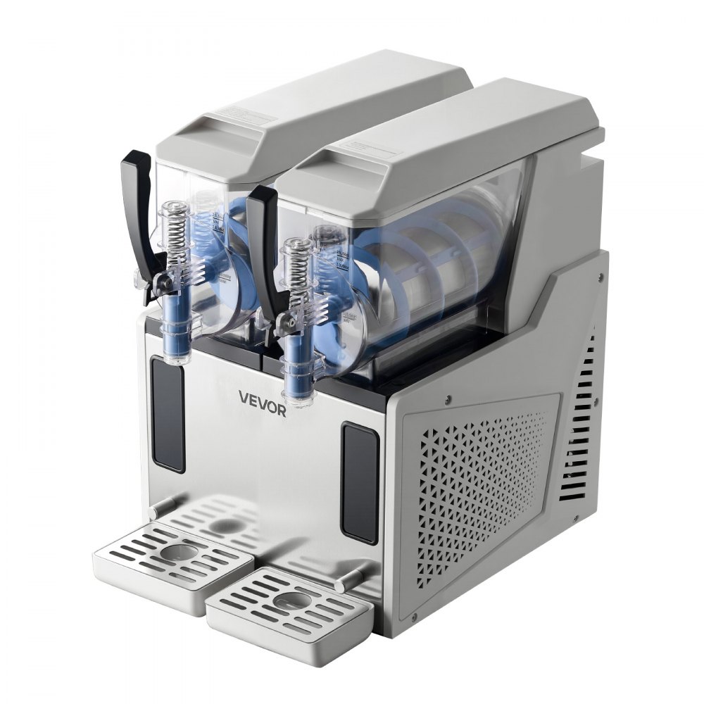 VEVOR Macchina per Bevande Ghiacciate Granite Serbatoio Doppio 2 x 3 Litri da 450 W, Macchina per Granite Autopulente per Preparazione Cocktail Frullati Ghiacciati, Feste, Evento, Cucina