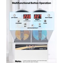 VEVOR Macchina per Bevande Ghiacciate Commerciale, Macchina per Bevande Fredde 15 Litri x 2 Drink Frullati Margarita in Acciaio Inox, Frullatore per Slush per Feste Ristoranti, Caffetterie, Bar