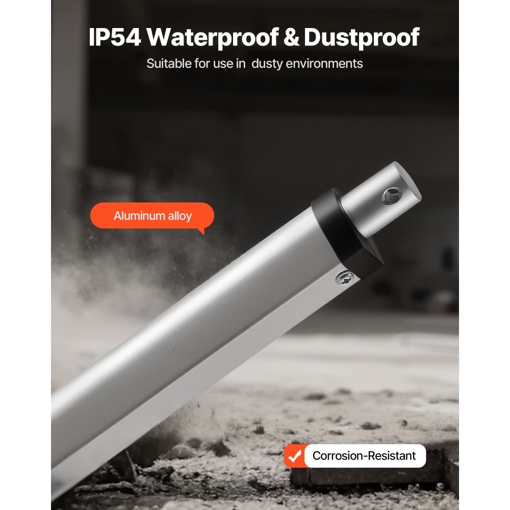 VEVOR Attuatore Lineare 12V, Attuatore Lineare Impermeabile IP54 con Corsa 203,2 mm, 15 mm/s, Attuatori di Movimento 1000 N con Staffe di Montaggio per Scrivania Elevatrice, Poltrone Reclinabili