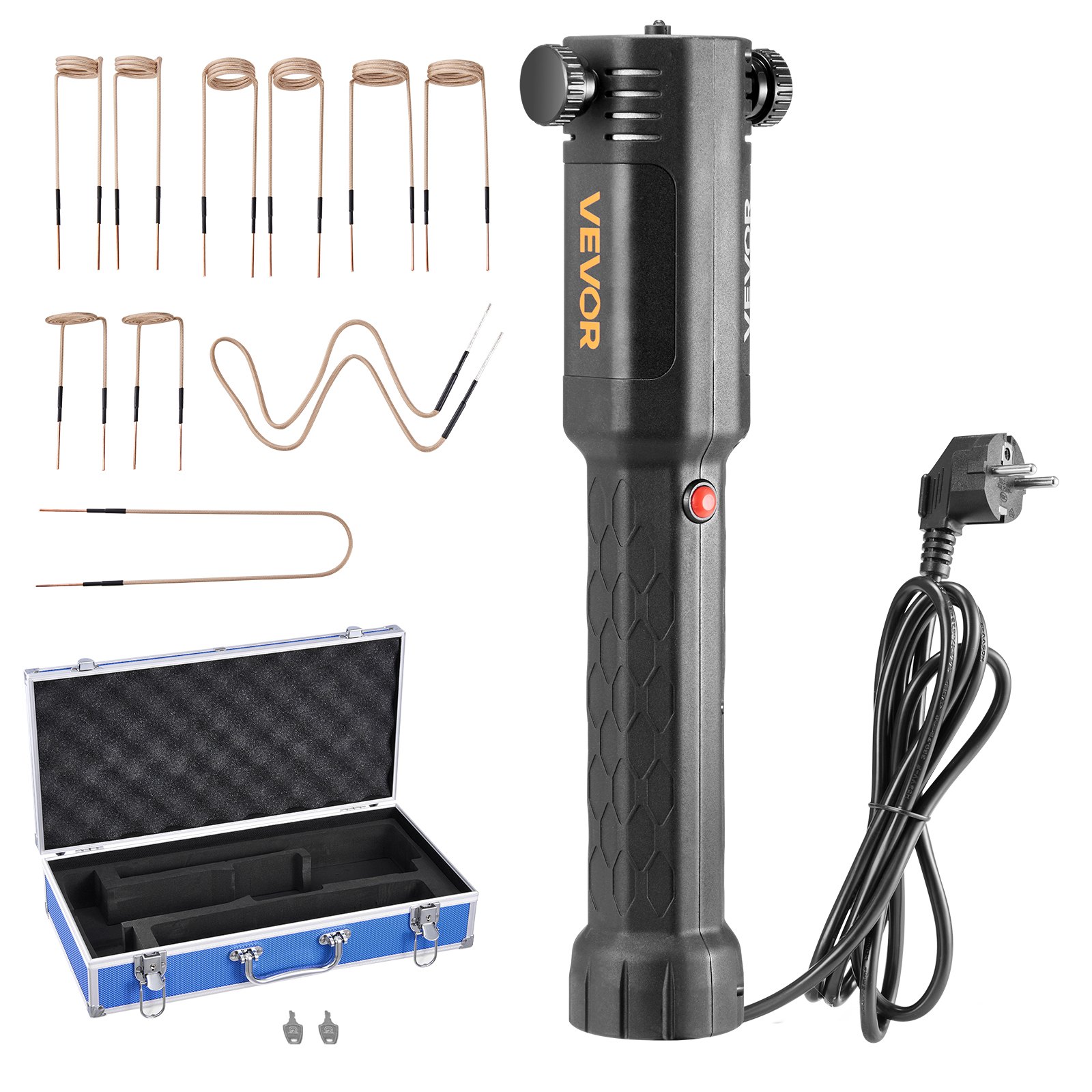 VEVOR Rimozione Bulloni Riscaldatore a Induzione, 1100 W 230 V, Strumento Portatile per la Rimozione di Dadi, Mini Macchina Riscaldante per la Rimozione di Viti Arrugginite, con 10 Bobine e Scatola