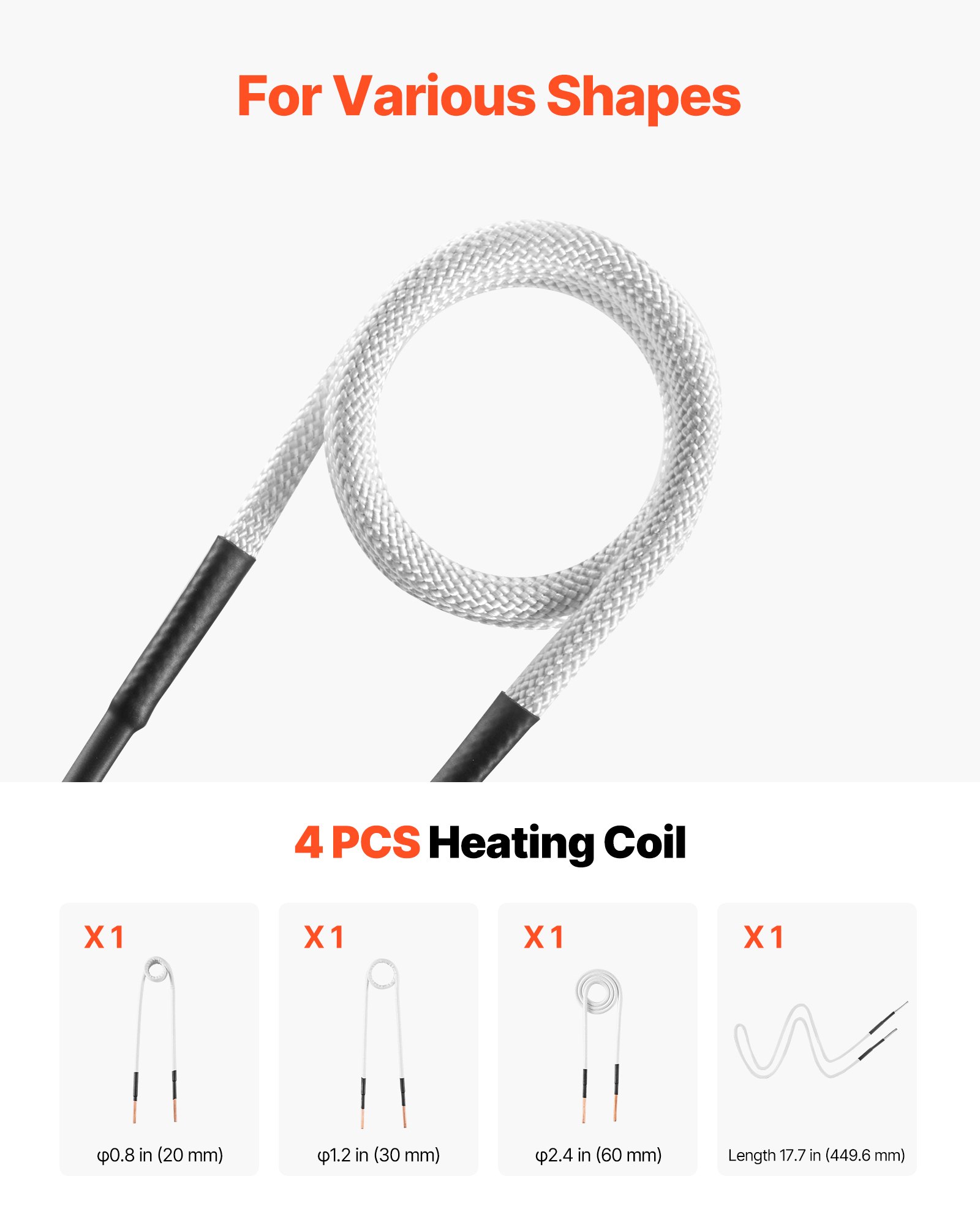 VEVOR Rimozione Bulloni Riscaldatore a Induzione, 1800 W 230 V, Strumento Portatile per la Rimozione di Dadi, Mini Macchina Riscaldante per la Rimozione di Viti Arrugginite, con 4 Bobine