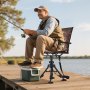 VEVOR Hunting Chair, 360° Silent Swivel, Foldable Portable Blind Chair, Heavy-Duty Steel Frame Ground Stool Seat, with Armrests, Cover, Anti-Sink Feet, Height Adjustable, 158 Kg Capacity for Camping