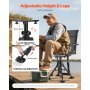 VEVOR Sedia da Caccia Campeggio Pieghevole, Sedia da Pesca con Braccioli, Gambe Regolabili Capacità di Carico 158 kg, Rotazione Silenziosa a 360°, per Giardino, Esterno, Picnic