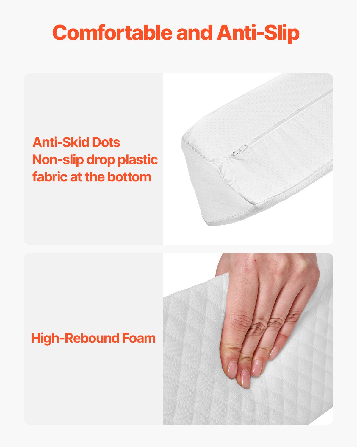 VEVOR Paracolpi per Letto per Bambini Piccoli, 1420 x 152 x 110 mm, Protezione per Sponda Letto in Schiuma ad Alto Rimbalzo con Fodera Lavabile in Lavatrice per Letti Singoli, Matrimoniali