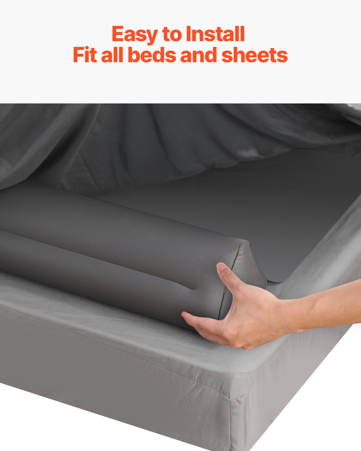 VEVOR Paracolpi per Letto per Bambini Piccoli, 1323 x 690 x 160 mm di Protezione per Letto Gonfiabile con Aletta di Sicurezza Paracolpi Antiscivolo in TPU, Letti Leggero e Portatile 2 Pezzi