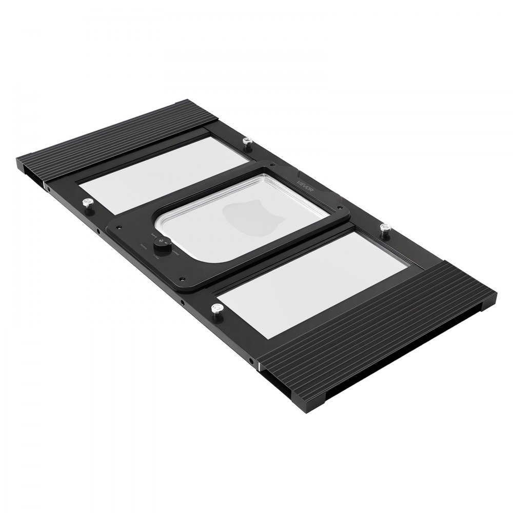 VEVOR Gattaiola per Finestre Regolabile Finestre di Larghezza da 686 a 813 mm, 4 Modalità di Chiusura di Sicurezza, Telaio in Alluminio e Vetro ad Alta Trasparenza, Chiusura Magnetica, Nero