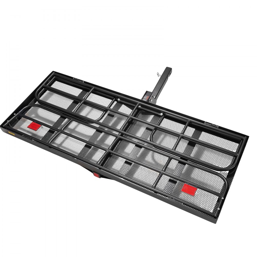 VEVOR Portapacchi con Gancio di Traino 1524 x 610 x 355 mm, Cestello Portapacchi Posteriore per Auto Capacità di Carico 181,4 kg, Cestino da Auto Posteriore Portabagagli in Acciaio Inox per Camion SUV