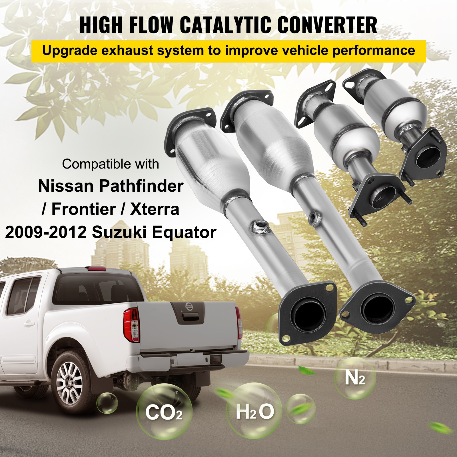 VEVOR Collettore di scarico Bulloni collettore di scarico Combinazione guarnizioni Convertitore catalitico ad alto flusso di qualità OEM da 4,0 litri conforme EPA