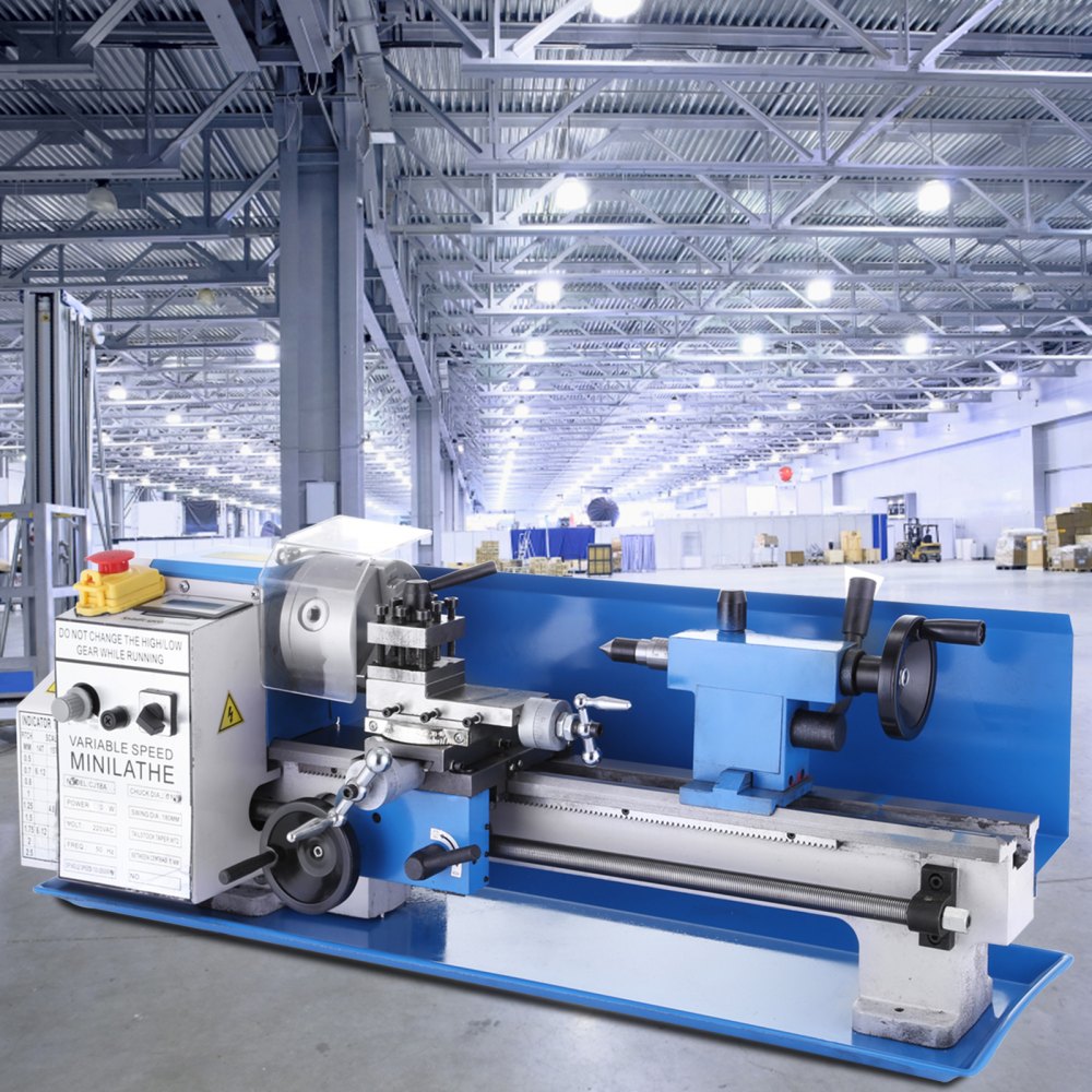 VEVOR Mini Tornio in Metallo, Potenza 550W 220V Velocità di Rotazione 50-2500 Giri/Min Tornio da Banco, Può Produrre Lavori di Precisione, Realizzando Boccole, Mandrini, Prototipi, Modelli e Altro