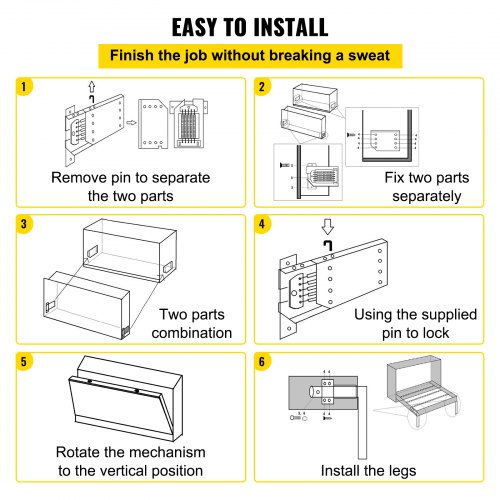 Sollevatore Meccanico Per Letto Murphy VEVOR - Supporta 70 Kg, Adatto Letti 150x180 Cm, Con Leve A Gas, Per Risparmiare Spazio