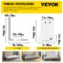 VEVOR Montaggio a Molle a Parete Meccanismo di Supporto Resistente Hardware Kit Fai da Te per Letto Queen Twin (Orizzontale), Bianco