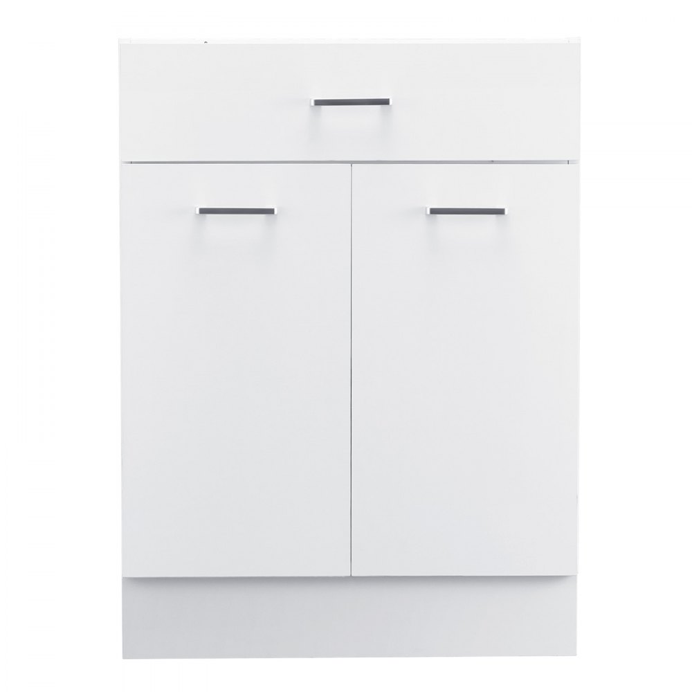 VEVOR Mobiletto Pronto da Montare con Cassetto, Mobiletto Base con Cassetto non Assemblato da 600 x 477 x 816 mm con Ante a Chiusura Ammortizzata e Ripiano Regolabile, per Ufficio Domestico