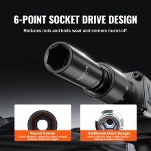 VEVOR Set di bussole a percussione da 3/8 pollici, Set di bussole profonde da 15 pezzi metrico 8-22 mm, Acciaio legato Cr-Mo a 6 punti per riparazioni auto, Kit di attrezzi bussole per riparazioni