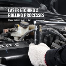 VEVOR Set di bussole a percussione da 3/8 pollici, Set di bussole profonde da 15 pezzi metrico 8-22 mm, Acciaio legato Cr-Mo a 6 punti per riparazioni auto, Kit di attrezzi bussole per riparazioni
