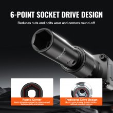 VEVOR Set di bussole per avvitatore a percussione da 3/8 e 1/2 pollici, Set di 59 bussole SAE da 5/16 a 1-1/4 pollici e metrico 6-32 mm, Acciaio legato Cr-Mo a 6 punti per riparazioni auto officina