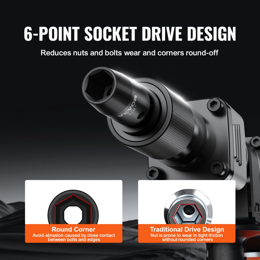 VEVOR Set di bussole a percussione da 3/8", Set di bussole piatte da 29 pezzi SAE 3/8-1" metrico 8-22 mm, Acciaio legato CR-V a 6 punti per riparazione auto, Kit di attrezzi con scatola portabile
