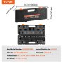 VEVOR Set di bussole a percussione da 3/8", Set di bussole piatte da 29 pezzi SAE 3/8-1" metrico 8-22 mm, Acciaio legato CR-V a 6 punti per riparazione auto, Kit di attrezzi con scatola portabile