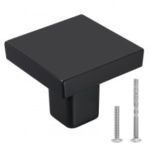 VEVOR Pomelli per Mobili, 10 Pezzi, Maniglie per Cassetti e Porte in Lega di Zinco, Pomelli Quadrati Solidi, Ferramenta per Armadietti con Viti per Bagno e Cucina, Nero, 30 x 30 x 25 mm