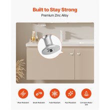 VEVOR Pomelli per Mobili, 25 Pezzi, Maniglie per Cassetti e Porte in Lega di Zinco, Pomelli Solidi a Forma di Fungo, Ferramenta per Armadietti con Viti per Bagno e Cucina, 28 mm Colore Nichel