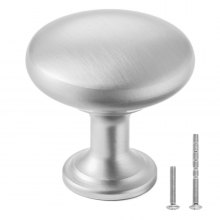 VEVOR Pomelli per Mobili, 25 Pezzi, Maniglie per Cassetti e Porte in Lega di Zinco, Pomelli Solidi a Forma di Fungo, Ferramenta per Armadietti con Viti per Bagno e Cucina, 28 mm Colore Nichel