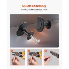 VEVOR Pomelli per Mobili, 30 Pezzi, Maniglie per Cassetti e Porte in Lega di Zinco, Pomelli Solidi a Forma di Fungo, Ferramenta per Armadietti con Viti per Bagno e Cucina, 31 mm Colore Nero