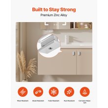 VEVOR Pomelli per Mobili, 10 Pezzi, Maniglie per Cassetti e Porte in Lega di Zinco da 36 mm, Pomelli Solidi Rettangolari, Ferramenta per Armadietti con Viti per Bagno e Cucina, Colore Cromato