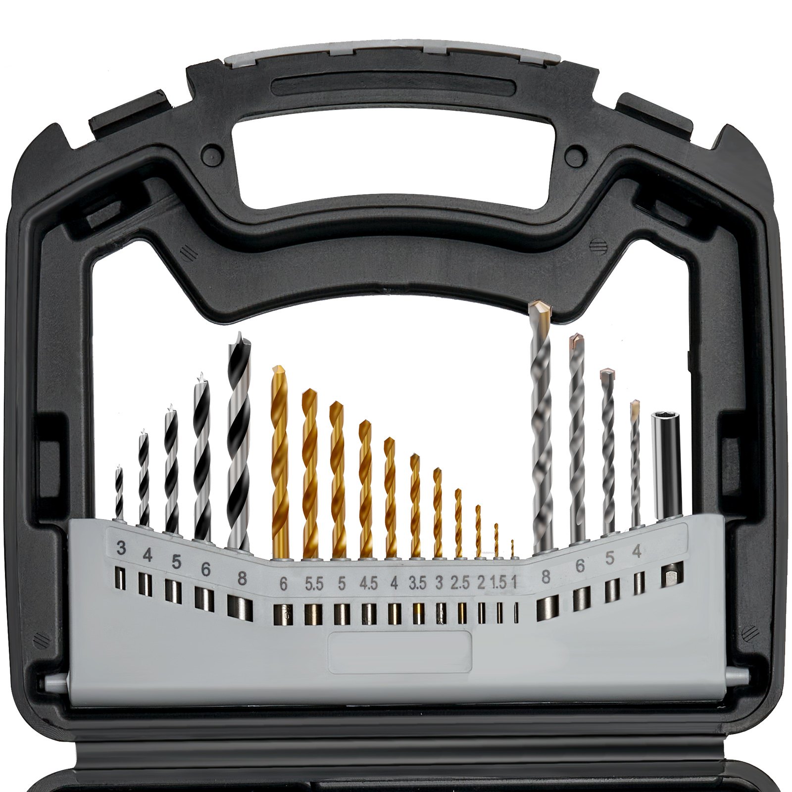 VEVOR 101-piece drill bit set, drill and screwdriver bit set, suitable for drilling and screwdriving in wood, metal and cement, combination drill bit set sorted in an organized carrying case