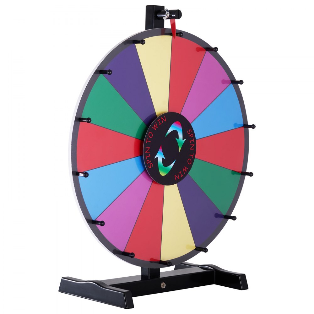 VEVOR Ruota della Fortuna 457 mm, Ruota della Lotteria a Secco, Ruota Fortuna 14 Slot, con 2 Indicatori, Rotazione Liscia e Gioco del Bingo Equilibrato, Gioco per Feste in Salone Carnevale