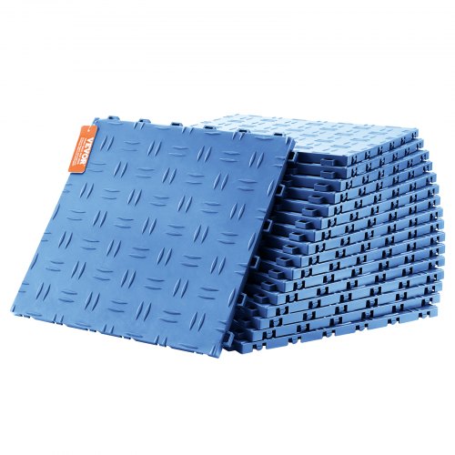 VEVOR Piastrelle per Garage ad Incastro, Confezione da 50, Piastrelle per Pavimentazione Garage in PP, 305 x 305 x 13,4 mm, Texture Antiscivolo per Garage, Seminterrati, Officine di Riparazione, Blu