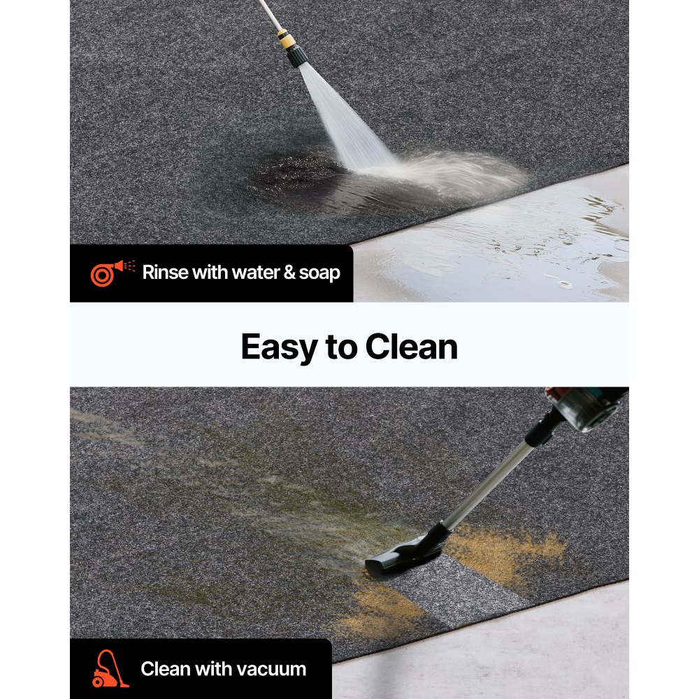 VEVOR Garage Floor Mat 2235.2 x 5181.6 x 2.4 mm Workshop Floor 820-850 g/m² Garage Floor Felt & TPE Oil Absorbing Mat Garage Mat Service Mat Floor Protection Floor Panels for Garage