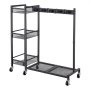 VEVOR Organizzatore per Scope e Prodotti di Pulizia con Ruote Flessibili, Carrello Metallico per Garage con Supporto per Mocio, per Scope, Detergenti e Spazzole, Struttura Robusta in Acciaio, Nero