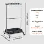 VEVOR Porta Attrezzi da Giardino 10 Slot con Ganci Porta Attrezzi da Garage in Metallo PP con Ruote Organizzazione Stoccaggio Riparo Esterno per Attrezzi, Rastrelli, Scope a Manico Lungo da Officina