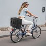 VEVOR Cestino Posteriore per Bici Medio, Cestino Pieghevole per Bicicletta in Filo Metallico con Rete di Carico, Borsa Interna Rimovibile e Copertura Impermeabile, Design a Sgancio Rapido