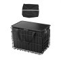 VEVOR Cestino Posteriore per Bici Medio, Cestino Pieghevole per Bicicletta in Filo Metallico con Rete di Carico, Borsa Interna Rimovibile e Copertura Impermeabile, Design a Sgancio Rapido